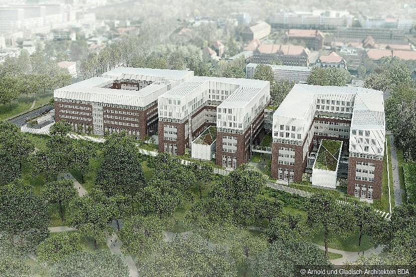 Visualisierung der Puschkinallee 52 in Berlin für den Umbau zur BKA-Dienststelle.