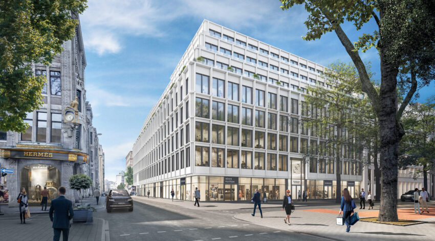 Visualisierung des TRINKAUS KARREE an der Königsallee in Düsseldorf.