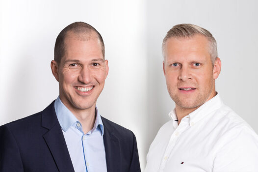 Portrait von Sebastian Eberz und Michael Beutgen, Ansprechpartner im BMP Baumanagement.