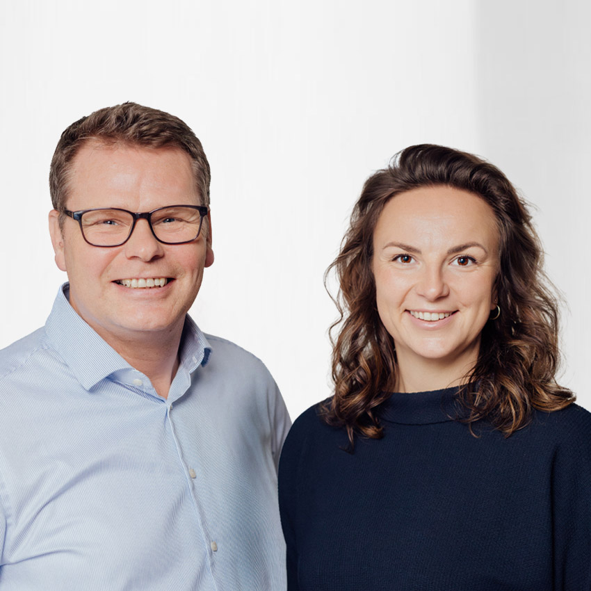 Maria Heinig und Robert Kellermann, Niederlassungsleitung Berlin, im Portrait.