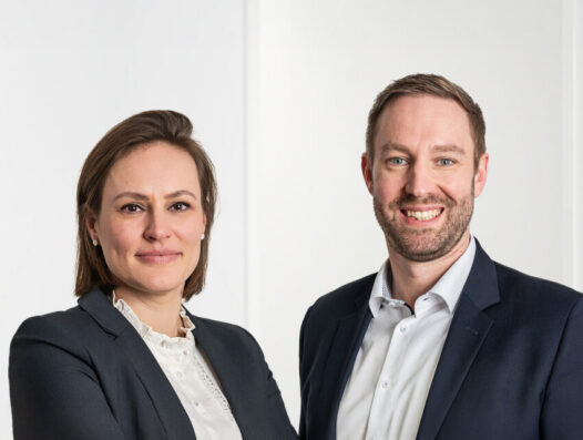 Carolin Jeuck und Tim Zawada, neue Niederlassungsleitung von BMP Frankfurt