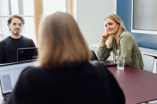 BMP-Berlin-Team im Meetingraum bei einer gemeinsamen Projektbesprechung.