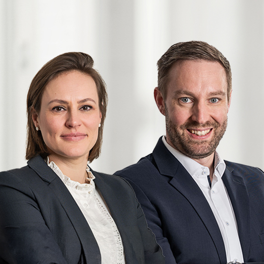 Portrait von Carolin Jeuck und Tim Zawada, Ansprechpartner der BMP Projektsteuerung in Frankfurt.